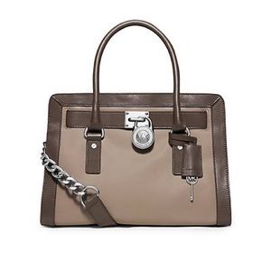 Michael Kors—  Michael Kors Hamilton Satchel Dark Taupe/Elephant Gray